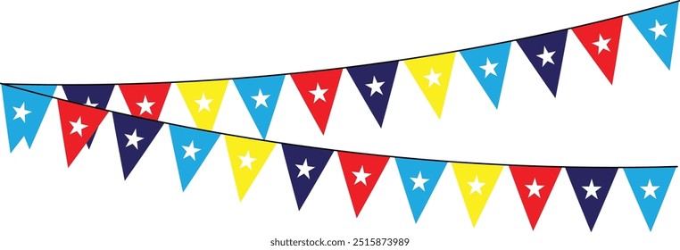 Colorful triangle party flags background, decoration element, Vector illustration, Abstract.vector eps10