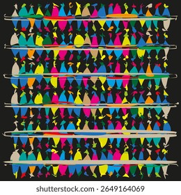 Motif triangle coloré. Abstrait des formes géométriques. Agencement de bande Horizontale. Design Image vectorielle dynamique.