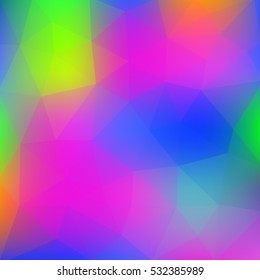 Colorful triangle pattern. Abstract vector background. Multicolor blurred Image. Modern blur unfocused design. Festive geometric wallpaper.