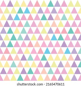 Colorful triangle pattern. Multicolor triangle pattern on white background. Diagonal shapes. LGBTQ+ colored background.