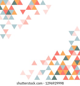 Colorful triangle pattern on white background