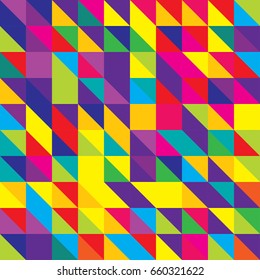 Colorful Triangle pattern , seamless background, vector.