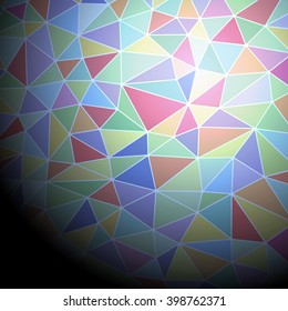 colorful triangle pattern, stained glass texture, mosaic picture, abstract image, vector illustration