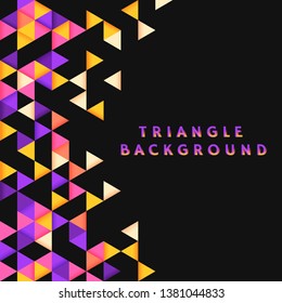 Colorful triangle patterned on black background