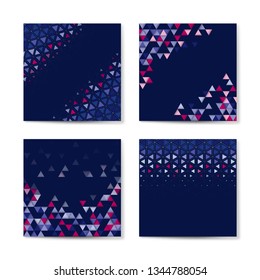 Triángulo colorido sobre fondo azul