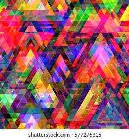 Colorful triangle polygon and seamless background.