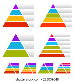 Colorful Triangle, Pyramid Charts W/ Banners