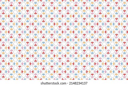 Colorful triangle with rhombus outline vector pattern background. Suitable for wallpaper, design template, cover, and backdrop.