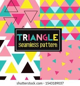 Colorful triangle seamless pattern. Geometric background for print on textile or paper.