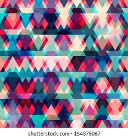 colorful triangle seamless pattern with grunge effect