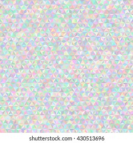 Colorful Triangle seamless pattern. Rainbow background. Shimmering wallpaper. Chaotic ornament.Cute print.