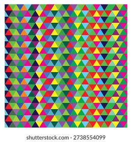 Colorful Triangle Seamless Pattern with Vibrant Rainbow Geometric Shapes.