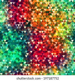 colorful triangle seamless texture with grunge effect