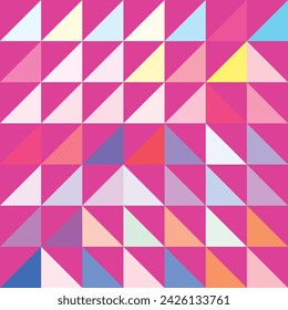 forma triangular colorida aislada sobre un fondo rosa
