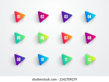 Colorful Triangle Shaped Bullet Points