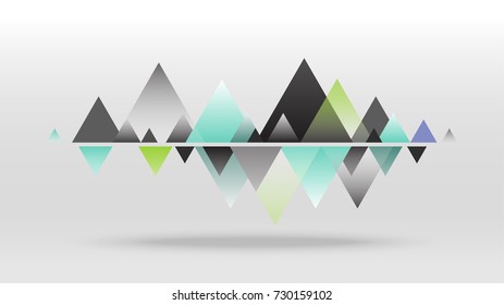 Colorful triangle sound wave abstract vector background