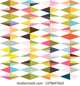 Colorful triangle tiles seamless pattern, vector background.