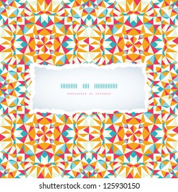 Colorful triangle torn paper frame seamless pattern background