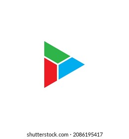 
colorful triangle unique simple symbol logo vector