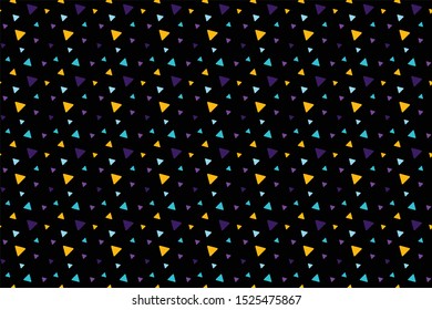 Colorful triangle vector template. Brand new illustration on black. Polygonal design background.