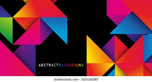 Colorful triangles. Abstract vector background.
