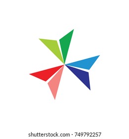 colorful triangles arrows logo vector