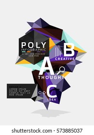 Colorful triangles with A B C options. Vector