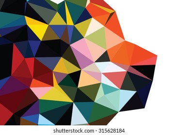 Colorful triangles background polygons