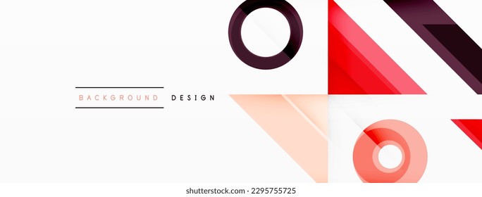 Colorful triangles and circles abstract background. Design for wallpaper, banner, background, landing page, wall art, invitation, prints, posters