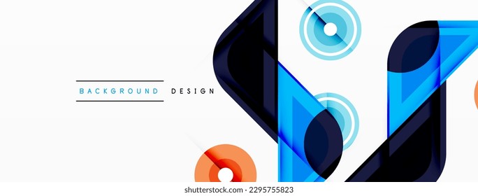 Colorful triangles and circles abstract background. Design for wallpaper, banner, background, landing page, wall art, invitation, prints, posters