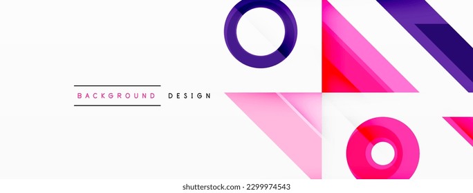 Colorful triangles and circles abstract background. Design for wallpaper, banner, background, landing page, wall art, invitation, prints, posters