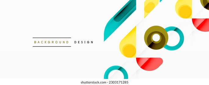 Colorful triangles and circles abstract background. Design for wallpaper, banner, background, landing page, wall art, invitation, prints, posters