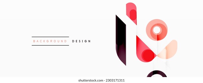 Colorful triangles and circles abstract background. Design for wallpaper, banner, background, landing page, wall art, invitation, prints, posters