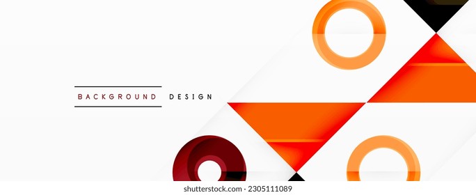 Colorful triangles and circles abstract background. Design for wallpaper, banner, background, landing page, wall art, invitation, prints, posters