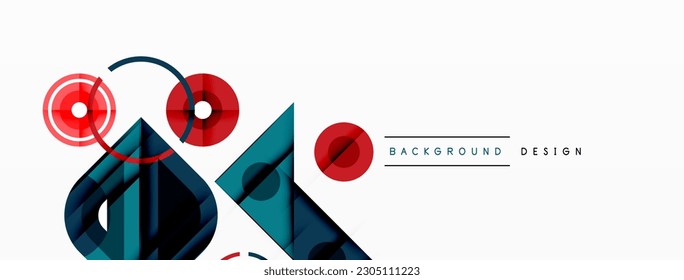 Colorful triangles and circles abstract background. Design for wallpaper, banner, background, landing page, wall art, invitation, prints, posters