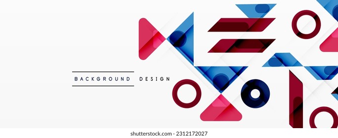 Coloridos triángulos y círculos de fondo abstracto. Diseño de fondo de pantalla, banner, fondo, página de inicio, arte mural, invitación, impresiones, carteles
