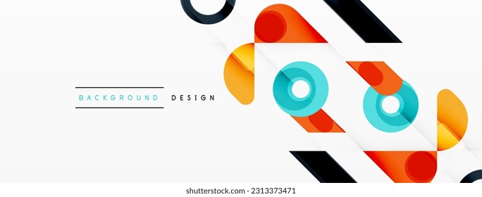 Colorful triangles and circles abstract background. Design for wallpaper, banner, background, landing page, wall art, invitation, prints, posters