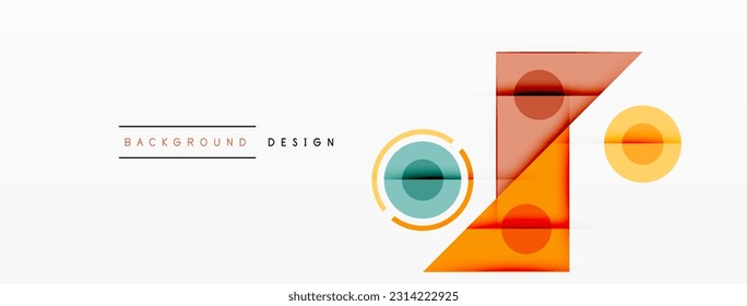 Colorful triangles and circles abstract background. Design for wallpaper, banner, background, landing page, wall art, invitation, prints, posters