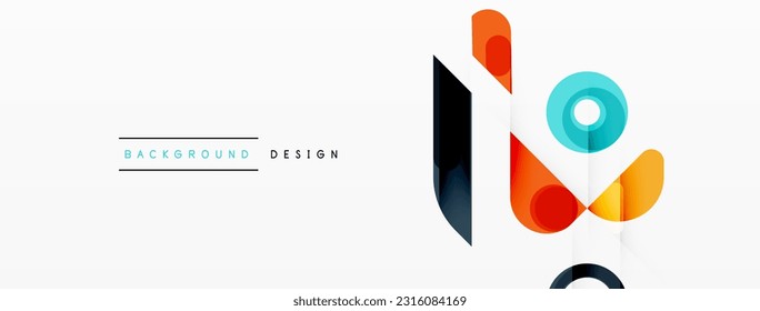 Farbige Dreiecke und Kreise abstrakter Hintergrund. Design für Tapeten, Banner, Hintergrund, Landing Page, Tapete, Einladung, Drucke, Poster