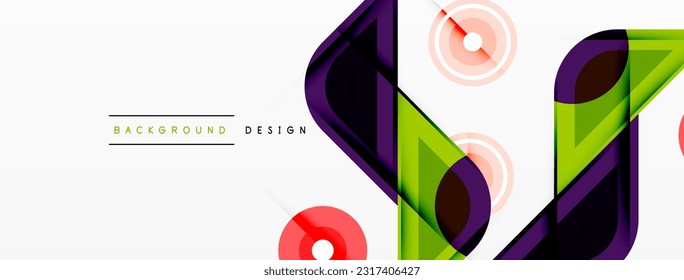 Colorful triangles and circles abstract background. Design for wallpaper, banner, background, landing page, wall art, invitation, prints, posters