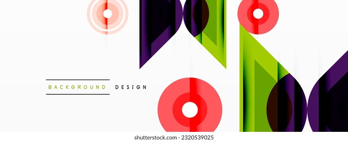 Colorful triangles and circles abstract background. Design for wallpaper, banner, background, landing page, wall art, invitation, prints, posters