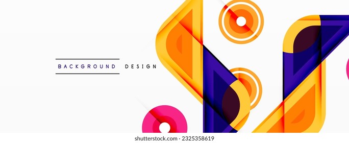 Colorful triangles and circles abstract background. Design for wallpaper, banner, background, landing page, wall art, invitation, prints, posters