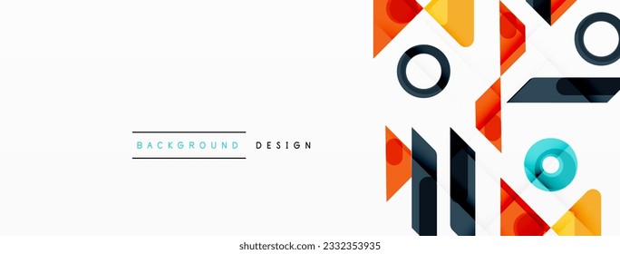 Colorful triangles and circles abstract background. Design for wallpaper, banner, background, landing page, wall art, invitation, prints, posters