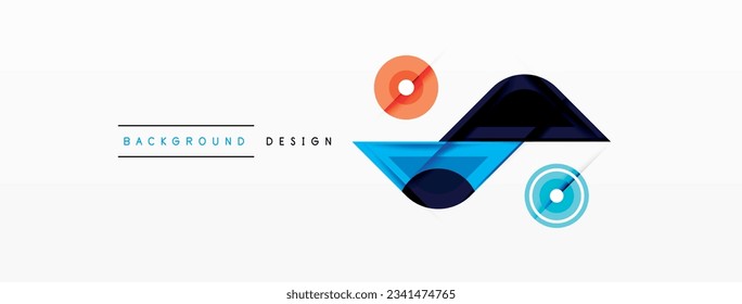 Colorful triangles and circles abstract background. Design for wallpaper, banner, background, landing page, wall art, invitation, prints, posters