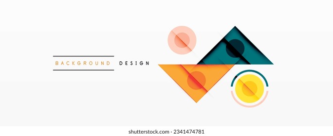 Colorful triangles and circles abstract background. Design for wallpaper, banner, background, landing page, wall art, invitation, prints, posters