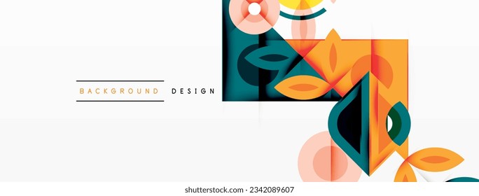 Colorful triangles and circles abstract background. Design for wallpaper, banner, background, landing page, wall art, invitation, prints, posters