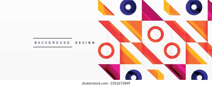 Colorful triangles and circles abstract background. Design for wallpaper, banner, background, landing page, wall art, invitation, prints, posters
