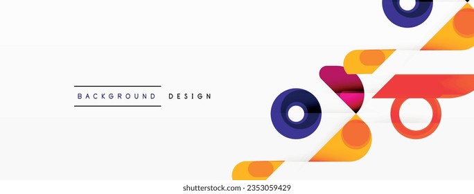 Colorful triangles and circles abstract background. Design for wallpaper, banner, background, landing page, wall art, invitation, prints, posters