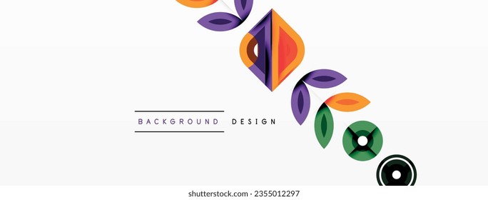 Colorful triangles and circles abstract background. Design for wallpaper, banner, background, landing page, wall art, invitation, prints, posters