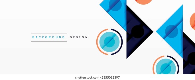 Coloridos triángulos y círculos de fondo abstracto. Diseño de fondo de pantalla, banner, fondo, página de inicio, arte mural, invitación, impresiones, carteles